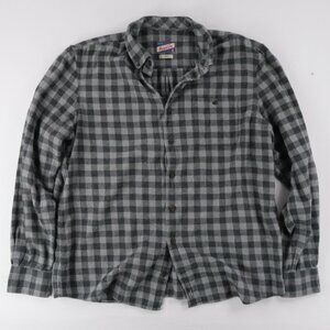 Johnnie-O Hangin' Out Shirt L Plaid Gray Button Down  Long Sleeve Casual Men's